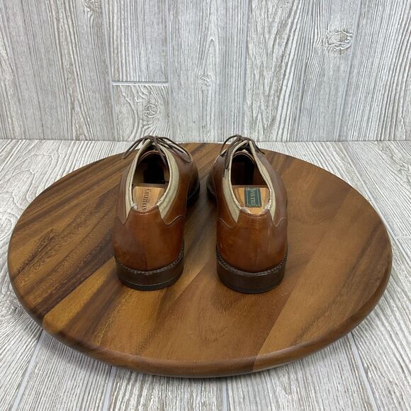 Bragano Cole Haan Oxford Dress Shoes Men’s 9.5D Brown Leather Beige Canvas Made main image 8